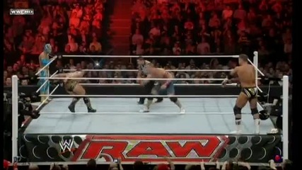 Wwe.raw.04.18.11 John cena And Sin cara vs The Miz & Alex riley