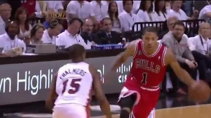 Derrick Rose 3 nasty dunks vs Heat