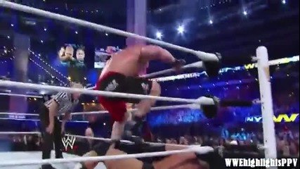 Wwe wrestlemania29 Брок Леснар срещу Трите Хикса