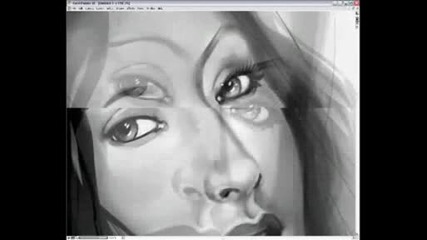 Christina Aguilera Painting By Photoshop