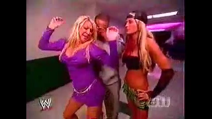 Ashley backstage with Timbaland and Jillian 