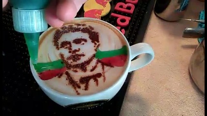 Кафе с лика на Васил Левски и знамето на България