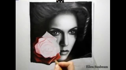 Невероятно! Момиче рисува реалистично Nina Dobrev The Vampire Diaries