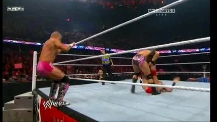 Drew Mcintyre and Cody Rhodes vs The Hart Dynasty Raw 18.10.2010 