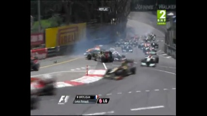 F1 Гран при на Монако 2012 - повторение от старта на състезанието [hd]