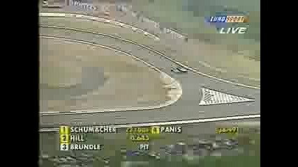 Schumacher vs Hill - Belgian Gp Spa 1995