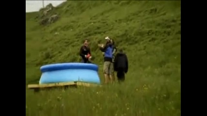 incredible jump into a pool - perfect flight and landing