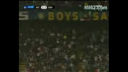 Интер първия гол в Барселона - полуфинал 2010 - Шнайдер 