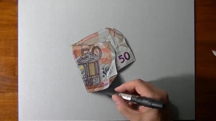 Уникалният художник с нова творба – 50 евро 3d! Като истински са нали