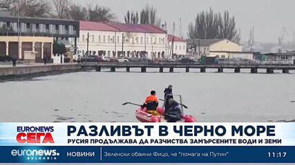 Разливът в Черно море: Русия продължава да разчиства замърсените води и земи