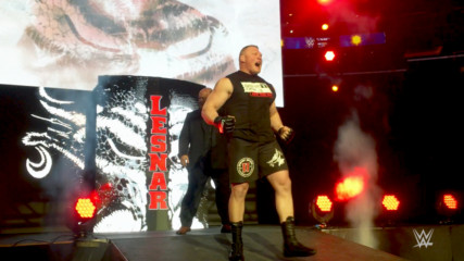 Brock Lesnar battles Kevin Owens at a WWE Live Event in Madison Square Garden