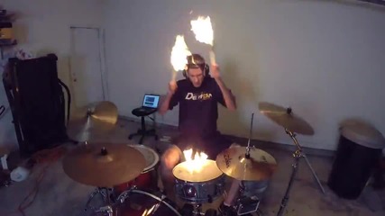 Burn - Drum Cover with Fire Sticks - Ellie Goulding - Drumming With Fire (brit Awards 2014 song)