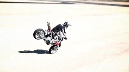 Ryan Moore Stunts the Aprilia Sxv supermoto --supermoto Stunt Man--