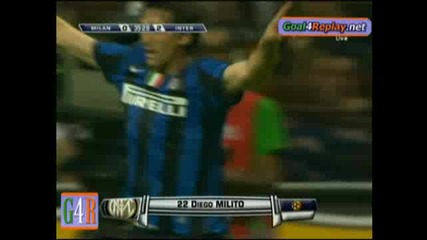 Milan - Inter 0 - 2 Goal na Diego Milito