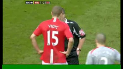 Vidic red card - Man Utd v Liverpool