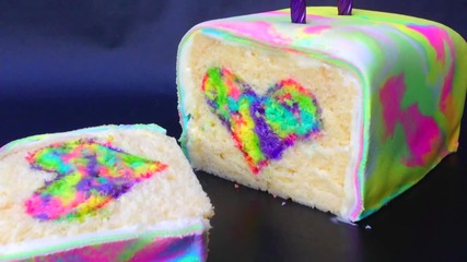 Как да си направите кекс с цветовете на дъгата?
