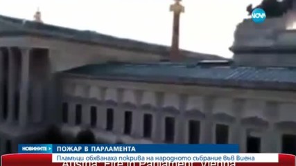 Пожар пламна в австрийския парламент (СНИМКИ)