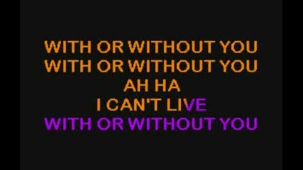 U2 - With Or Without You [karaoke with Lyrics]