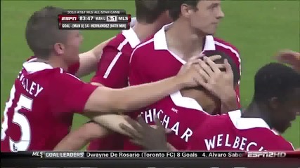 Manchester United Vs Mls All Stars 5 - 2 - Javier Hernandez Debut Goal - July 28 2010 - [hd]