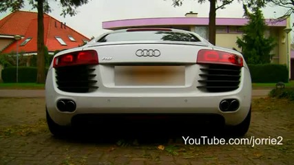 White Audi R8 V8 Sound!! - 1080p 