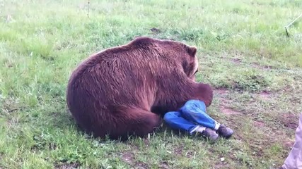 Мечка,най-добрия приятел на човека! Смях :д