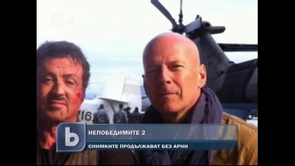 Арнолд Шварценегер приключи със снимките на „expendables 2”