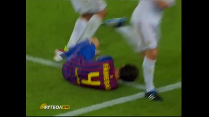 Marcelo brutal foul for Fabregas & mass brawl (barcelona vs Real Madrid)