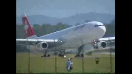 Swiss A340 Take - Off In Zurich