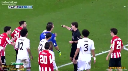 Кристиано Роналдо получава червен картон ... Real Madrid - Athletic Bilbao 1-1