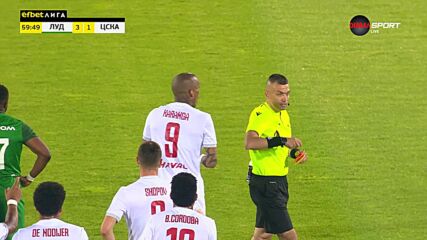 CSKA Sofia with a Red Card vs. Ludogorets Razgrad PFK
