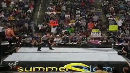 Rolling Thunder to opponent on a Ladder - Rob Van Dam