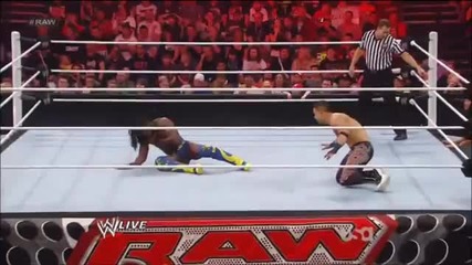 R-truth and Kofi Kingston vs Primo and Epico w Rosa Mendes Wwe Raw 2 20 12 -