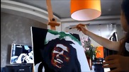 Надя рисува Bob Marley поп арт портрет