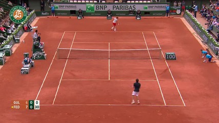 E Gulbis vs R Federer - Roland Garros [2014]