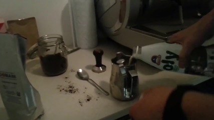 Пламен makes coffee