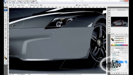 Векторно рисуване на кола в фотошоп (speed clip) 