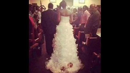 Bride Ties Baby to Back of Wedding Dress and Drags Newborn Down the Aisle