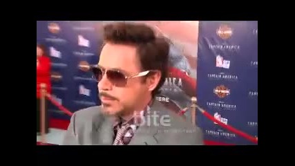Робърт Дауни младши на премиерата на филма Капитан Америка: Първият Отмъстител