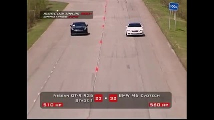 Bmw M6 наказва Nissan Gt-r