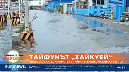 Близо 240 хил. домакинства в Тайван временно останаха без ток заради тайфуна „Хайкуей“