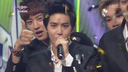 (bg subs) 130816 Exo - Growl 1-ва победа + Encore [ Music Bank ]