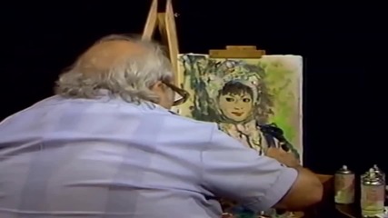 S07 Радостта на живописта с Bob Ross E05 - портрет на Сали ღобучение в рисуване, живописღ