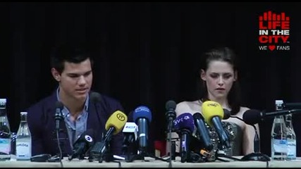 Kristen Stewart & Taylor Lautner Press Conference in Stockholm (june 21st) 