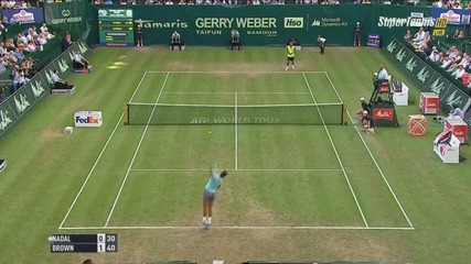 Nadal vs Brown - Halle 2014 Amazing Point