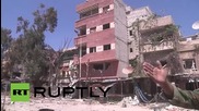 Syria: Yarmouk refugee camp lies in ruins as 'IS' advances