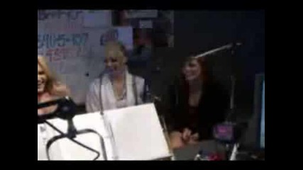 The Pussycat Dolls in the Hot Hits 95.7 Studios. 