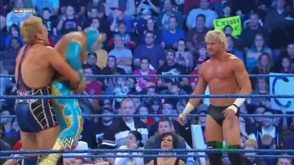 Wheelbarrow into Leg Bulldog - Dolph Ziggler & Jack Swagger