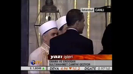 Obama Sultan Ahmet Camiinde