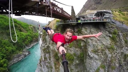 Щура забава - Екстремни бънджи скокове от мост в Нова Зеландия . .