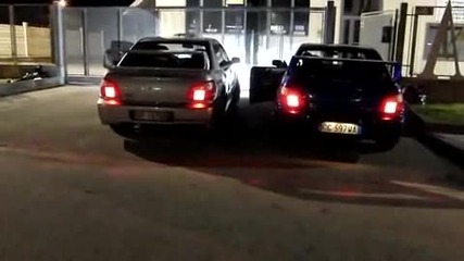 Две Бегачки Subaru Impreza - Antilag Battle ! 